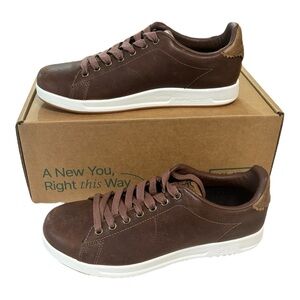 KURU Roam Shoes Mens Size 9.5 Clove Brown Leather Comfort Walking Sneakers